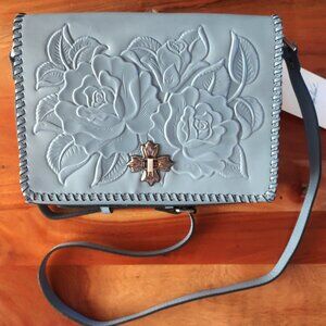 Patricia Nash Mabilia Crossbody Bag Floral Embossed Leather Western Country